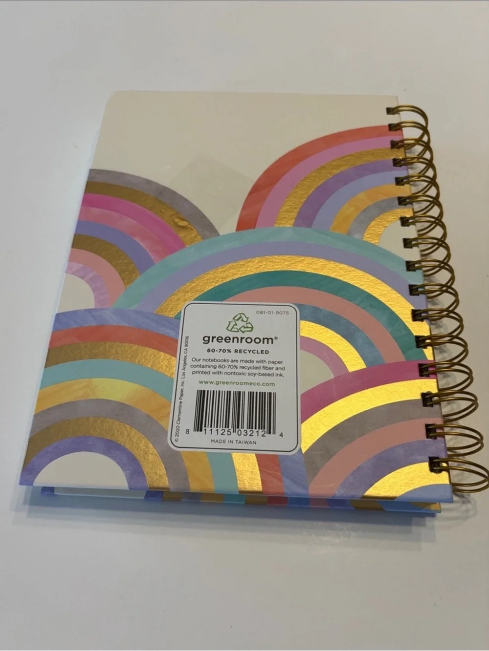 Greenroom Recycled Rainbow Theme Spiral Notebook Bundle of 2